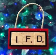 Indianapolis Fire Department IFD Indy Christmas Ornament Scrabble Tiles USA Made