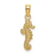 14K Yellow Gold 3-D Mini Seahorse Charm