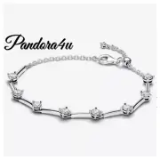 Pandora Sterling Silver Sparkling Bars Bracelet NeW Tags Pandora’s Gift Box