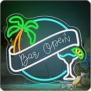 Sign Lamp "Bar Open" Neon Sign For Wall Decor Beer Bar LED Light With Dimmer For Pub Party Man Cave Room Decorative Lamps 32х37cm