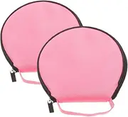 Zerodeko 2pcs Oxford CD Case: DVD Storage Holder Portable Disc Storage Wallet Dividers Folder for Car Home Travel Carrying Organizer Pink