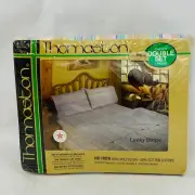 Vintage Thomaston Lucky Stripe Double Full Bed Sheet Set Pillowcases Flat Fitted
