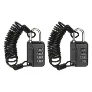 2 Pcs Combination Lock 4 Digit Locker Locks for Luggage Gym Files Cabinet Black