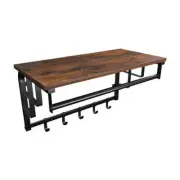 Vasagle Wall-Mounted Coat Rack with 5 Hooks Hallway Hanging Rail Rustic Brown