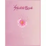 SKETCHBOOK: BREAST CANCER AWARENESS NEVER GIVE UP DAISY FLOWER EMPTY NOTEBOOK SKETCHBOOK FLORAL FLOWER ARTS NOTEBOOK FOR GIRLS TEE