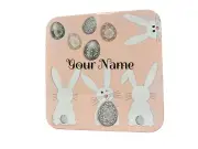 Brand New Pink & Grey Cute Fipsi Bunny Personalised Keepsake Box Tin Easter Gift