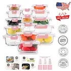 Borosilicate Glass Meal Prep Containers - 30-Piece Set with Snap Lock Lids