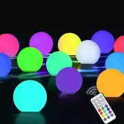 10PK Floating Pool Light 16 Color Changing w/ Remote Waterproof Pool Ball Light