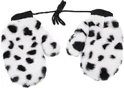 [Healvian] 2Pcs Winter Gloves for Women Plush Cow Pattern Full Finger Warm Gloves with Wrist Wind Design for Cold Weather Activities