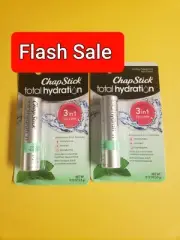 2 Pack ChapStick Total Hydration Cooling Peppermint 3 In 1 Lip Care LOT of TWO