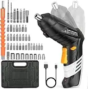 Cordless Drill Driver, 3.6v Cordless Screwdriver Set, Rotatable Electric Screwdriver With 47pcs Accessories, 3 Nm Rechargeable Drill Driver With Led Light For Home And Garden Diy Project Tools