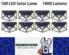8 x Black Solar Light Outdoor 100 LED Wall Lamp Motion Sensor Lamp (8pcs)