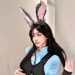 迪士尼頭飾 朱迪兔耳朵發箍女 新款 COSPLAY兔女郎 可愛搞怪頭箍