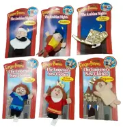 6 FINGER PUPPETS Arabian Nights Aladdin Magic Lamp Emperor's New Clothes Weaver