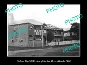 OLD POSTCARD SIZE PHOTO OF NELSON BAY NSW VIEW OF SEA BREEZE HOTEL c1920