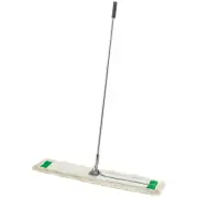 Dry Floor Care Dust Mop Set Head Frame 60 Inch Handle Cotton White 36x5 Inch