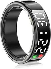 Cuifati Smart Health Ring with Display Screen & Touch Control, Fitness Tracker Health Ring for Women & Men, Multiple Sports Modes, IP68 Waterproof, Pedometer, App Link (12)