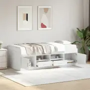 Daybed with Drawers without Mattress White 90x190 cm