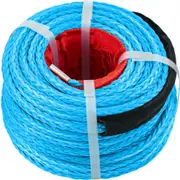 VEVOR Synthetic Winch Rope 3/8in x 100ft, Winch Line Cable with G70 Hook 18,740lbs Working Strength, 12 Strands, Synthetic Winch Cable with Protective