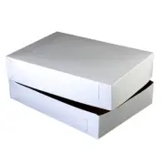 Auto Window 2-Piece Quarter Sheet Cake Box White 14" L x 10" W x 5" D | 50/Case