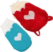 GANAZONO 2 Pack Small Puppy Sweaters Knitted Dog Coats Turtleneck Pet Sweaters in Warm Colors for Winter