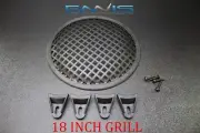 (1) 18 INCH STEEL SPEAKER SUB SUBWOOFER GRILL MESH COVER W/ CLIPS SCREWS GR-18