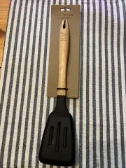 Rae Dunn Slotted Turner-Brand New “FLIP” WOOD HANDLE BLACK TURNER
