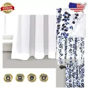 Charming Floral Light-Filtering Curtains, 52"W x 63"L, Navy & Blue, Set of 2