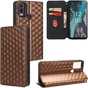 Compatible with Nokia C31 4G Case,Compatible with Nokia C31 4G PU Leather Kickstand Card Holders Flip Magnetic Closure Phone Wallet Cover Brown