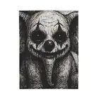 Velveteen Plush Blanket Macabre Elephant Clown Makeup Horror Ink Art