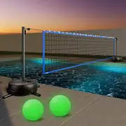 Pool Volleyball Net Set with Light and Weighted Base 15Ft-32Ft Length Adjustable