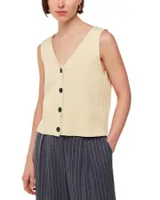 Whistles Button Front Sleeveless Knit Top