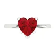 2.0Ct Heart Cut Pink Tourmaline Solid Gold Solitaire Engagement Promise Ring