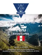 FNG Coffees-Peru Estate Coffee- DECAF-Ground or Whole Bean- 16 oz