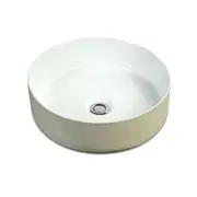 352*352*112mm Poseidon PA3636 Gloss White And Silky Silver Ceramic Round Above Counter Basin