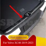 Fit Volvo XC40 2019-23 Black Steel Rear Bumper Sill Plate Protector Guard Trim