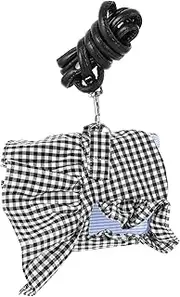 Happyyami 1 Set Adorable Rabbit Costume with Extra Long Leash Durable Bunny Dress Harness for Animals for Special Occasions and Photos Stylish and Safe Design and Checkered Skirt