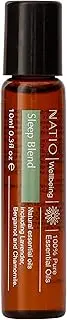 Natio Wellbeing Sleep Pure Essential Oil Blend Roll-On 10ml - Lavender, Bergamot, Marjoram, Tangerine, Chamomile & Coconut - Relieves Sleeplessness & Stress - Travel Size - Vegan - Made in Australia