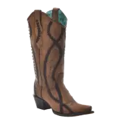 Corral Ladies Crystals & Studs Brown & Black Western Boots Z5247