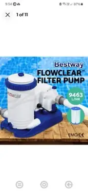 New Bestway Pool Pump Filter Flowclear™ Cleaner 9463L/H