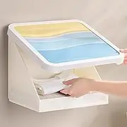 Folding Bathroom Wall Shelf, Mural Folding Wall Cabinet Bathroom Mural Clothes Folding Storage Box Over-The-Toilet Waterproof Self-Adhesive Floating Wall Shelf Hanging Storage Cabinet Decorative,A