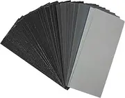 SEWOART Multi-purpose Sandpaper Sheets 100pcs Pack 80-5000 Grit Wet Dry Sandpaper for Wood Metal Automotive