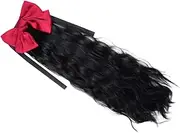 OSOLADY Curly Ponytail Extension Hairpiece for Women Long Wave Synthetic Ponytail Wig with Bow Lightweight Hair Accessory for Change Natural