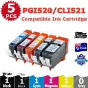 5X Non-OEM Ink Cartridge PGI520 CLI521 For Canon MP550 MP560 MP630 MP640 MX870