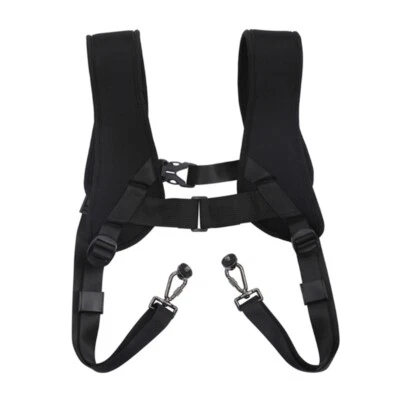 Double Camera Shoulder Tethers Straps with AntiSwing Bumpers for DSLR Stability