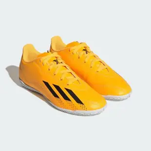 【adidas 愛迪達】X Speedportal.4 IN J 中童 足球鞋 運動 訓練 室內 穩定 黃 黑(GZ2450)