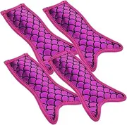 FUNOMOCYA Mermaid Popsicles Holders 4 Pack Reusable Freezer Sleeves Ice Bar Covers Insulated for Boys and Girls Party Favor