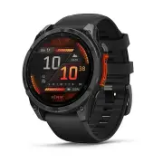 Garmin Fenix 8 Amoled GPS Multisport Watch - Black Silicone Band - 47mm