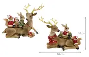 bulk 6 Xmas Deer & Friends 2 Assort Decoration 20x16cm