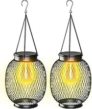 Solar Lanterns Outdoor, Ortiny Upgraded Solar Lights for Outside Decorative Outdoor Hanging Lights for Halloween Christmas Waterproof